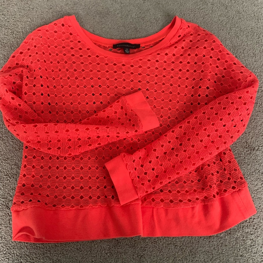 Knitted cropped red sweater blouse size S